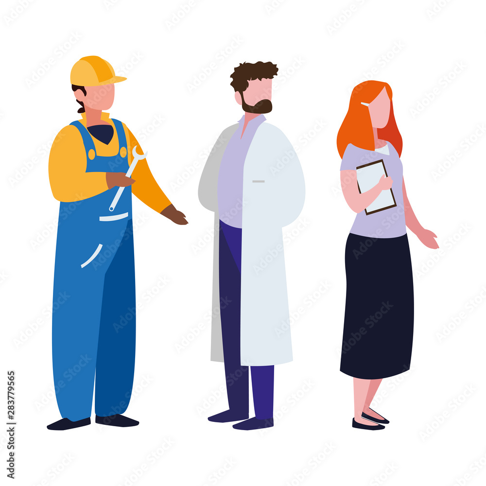 group of professional workers characters group of professional workers characters