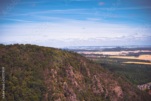 Roßtrappe granite crag in the Harz mountains of central Germany. photo