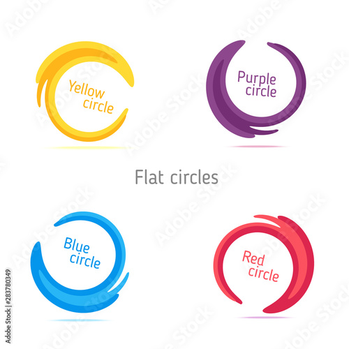 Color flat circles set. Vector illustration.