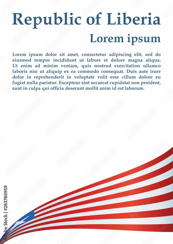Flag of Liberia, Republic of Liberia is a country on the West African coast. Template for award design, an official document with the flag of Liberia. Bright, colorful vector illustration. Flag of Liberia, Republic of Liberia is a country on the West African coast. Template for award design, an official document with the flag of Liberia. Bright, colorful vector illustration.