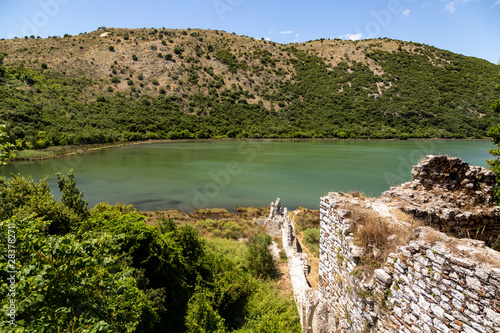 Lake and ancient Roman city. Butrint, Albania photo