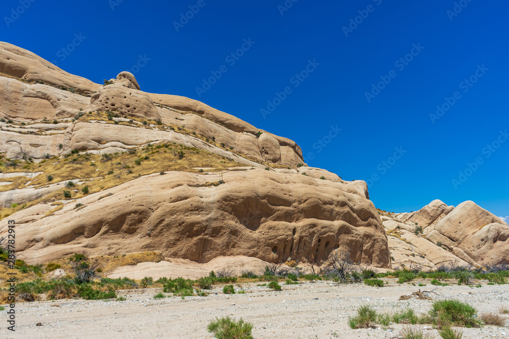 Sandstone formation at Mormon Rocks in Southern California on the San Andreas Fault Sandstone formation at Mormon Rocks in Southern California on the San Andreas Fault