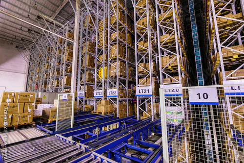 Modern automation of warehouse production in China.