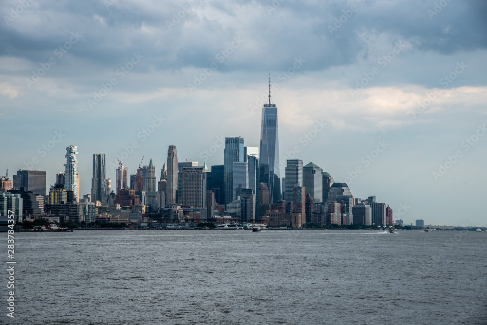 Downtown Manhattan from a boat in the Hudson River Downtown Manhattan from a boat in the Hudson River