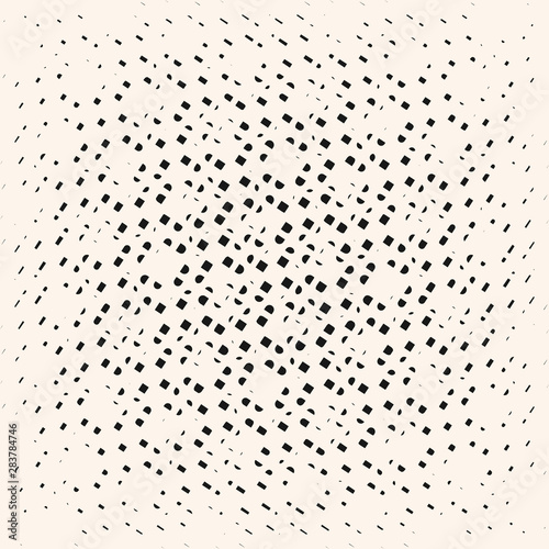 Vector geometric halftone seamless pattern with mesh, radial transition effect