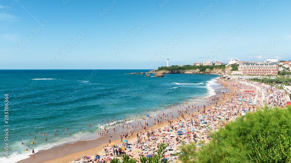 Great vacation on the beach in Biarritz. Basque country of France.