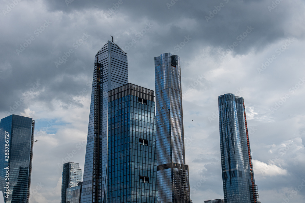 Hudson Yards from a boat in the Hudson River