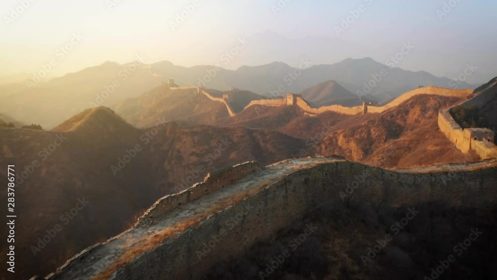 Flying over the Great Wall of China
