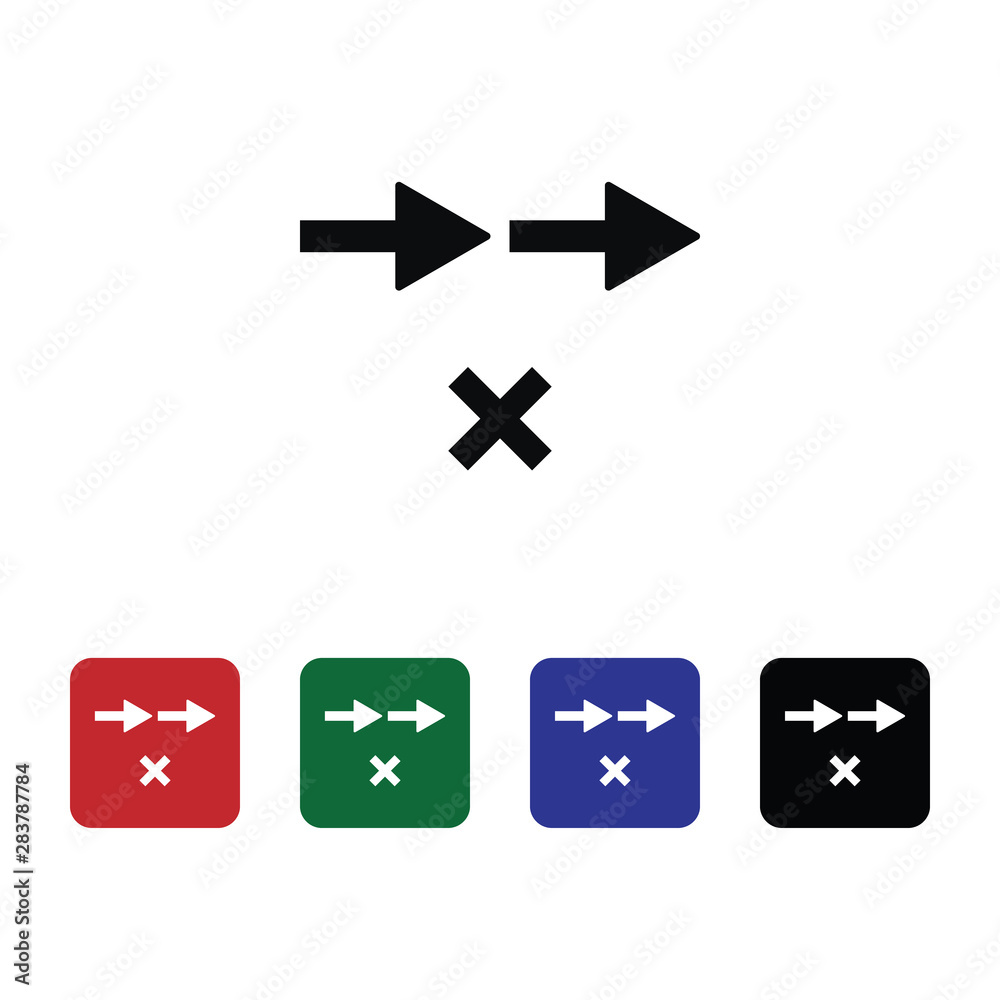Obraz premium Arrows, delete, internet, traffic, icon, flat. Element of security for mobile concept and web apps illustration. Thin flat icon for website design and development, app. Vector icon