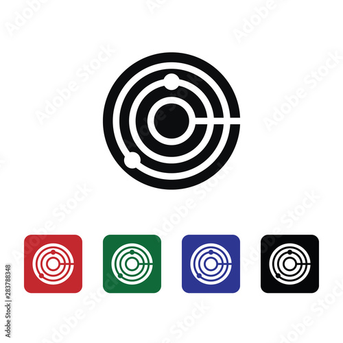 Radar, scan, scanning, icon, flat. Element of security for mobile concept and web apps illustration. Thin flat icon for website design and development, app. Vector icon