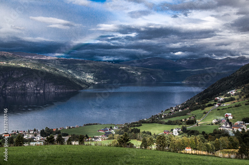 Lovatnet Lake views around Geiranger, in Norway