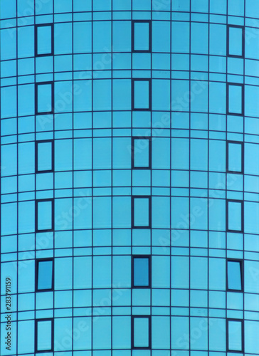 Obraz na płótnie Blue glass wall building exterior. w salonie