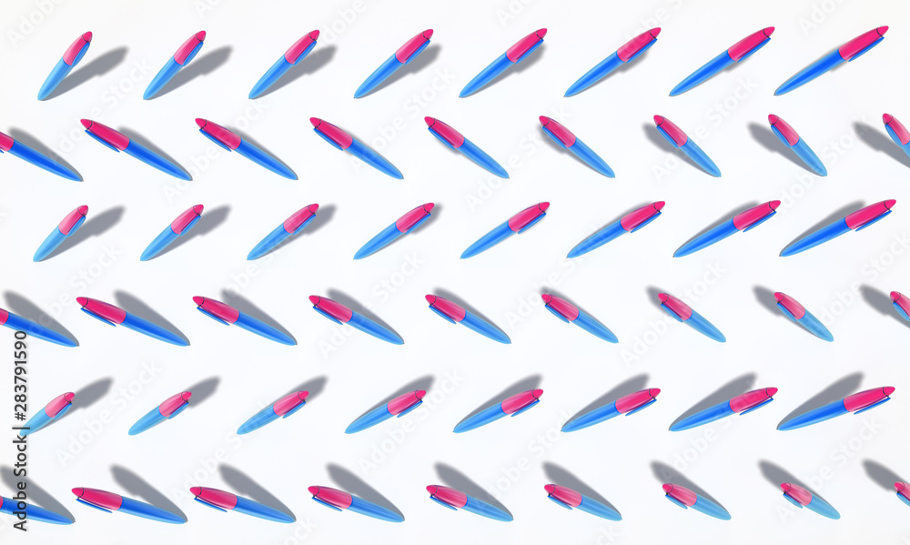 decorative digital background with many plastic pens