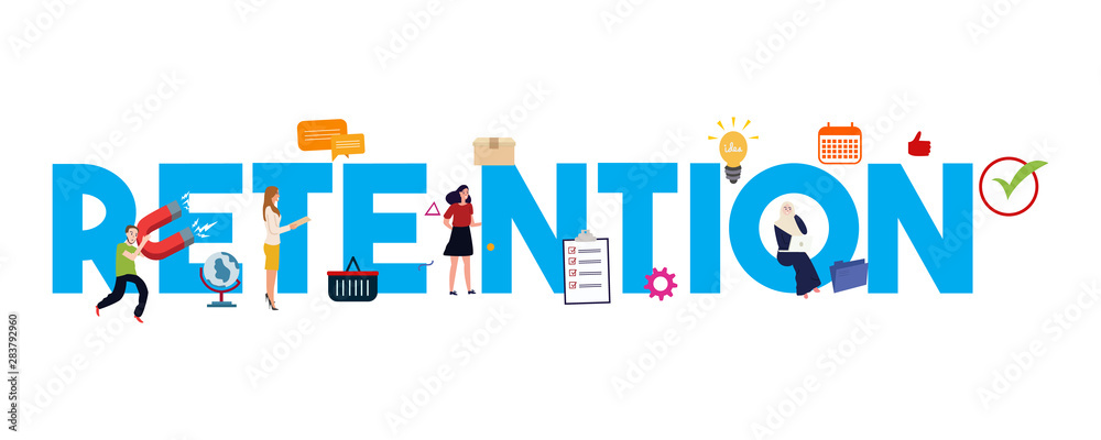 Retention concept of communication customer loyalty audience acquisition. Client management consumer. Retention concept of communication customer loyalty audience acquisition. Client management consumer.