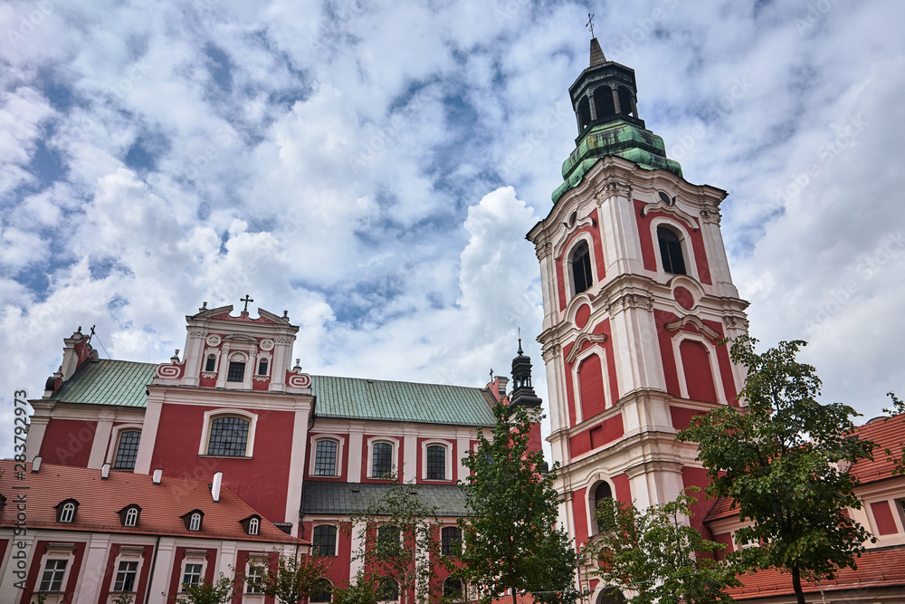 Obraz premium belfry of the baroque, historic church in Poznan..