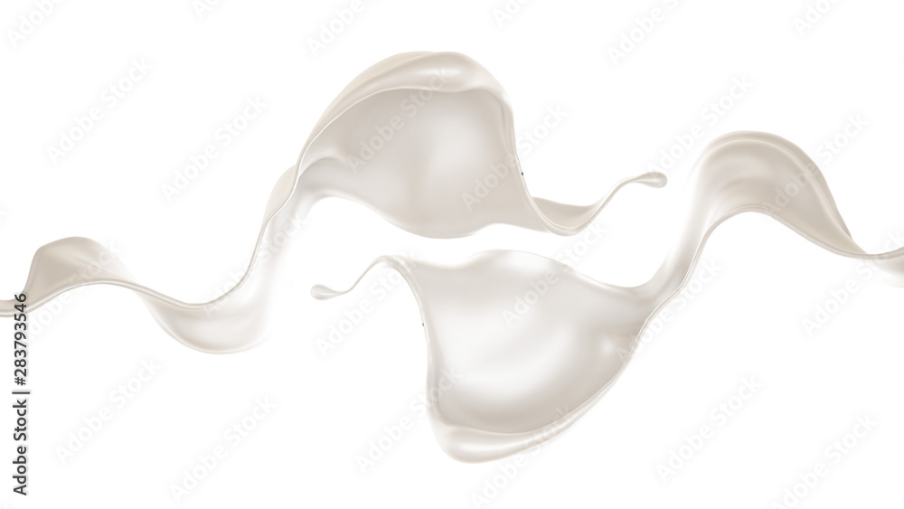 Splash of fluid. 3d illustration, 3d rendering.