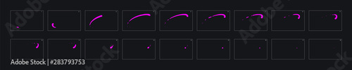 Smoke trail Animation. Pink color Smoke line animation. Sprite sheet for game or cartoon or animation