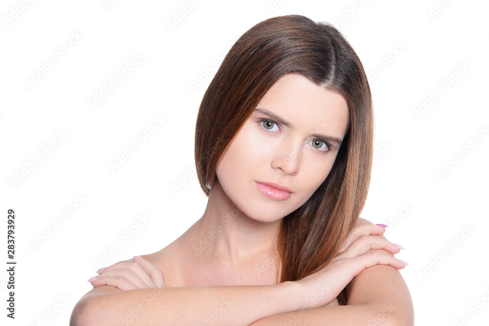 Portrait of beautiful young woman posing isolated Portrait of beautiful young woman posing isolated