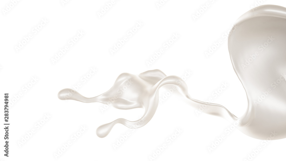 Fototapeta premium Splash of fluid. 3d illustration, 3d rendering.