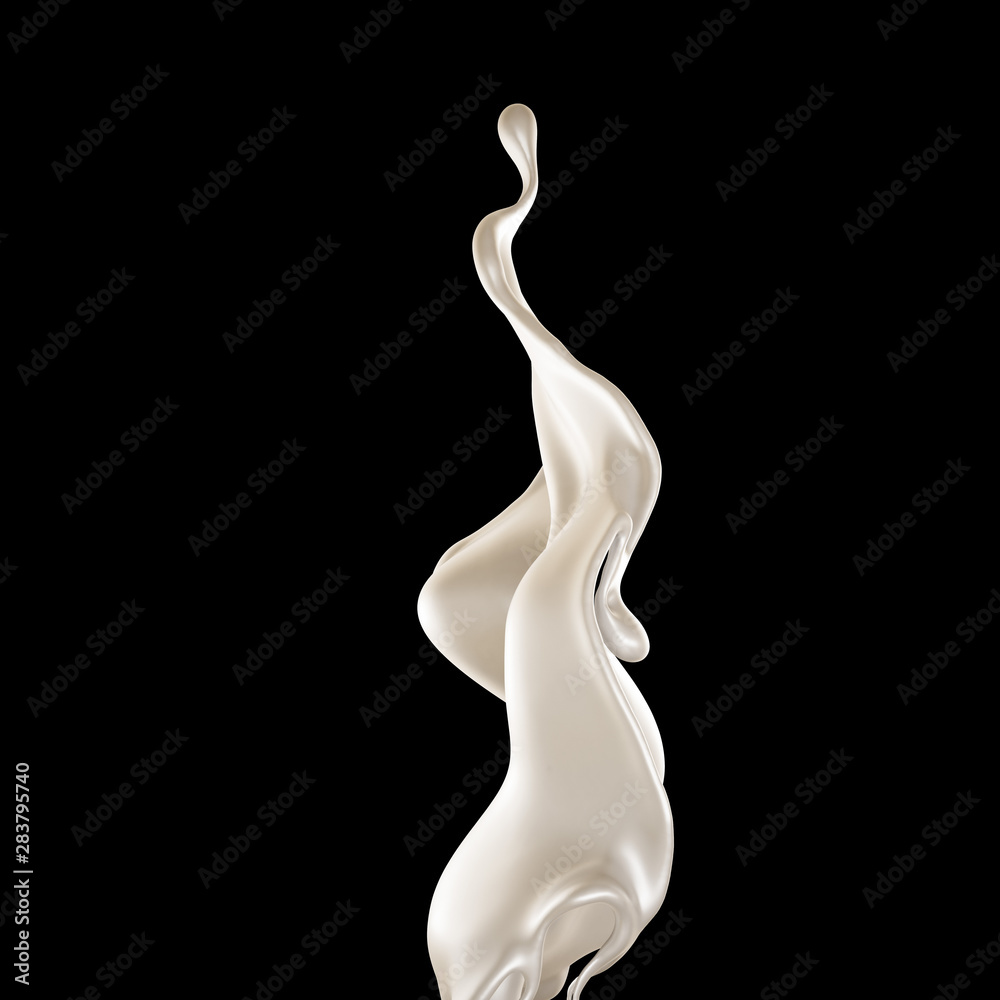 Splash of fluid. 3d illustration, 3d rendering.