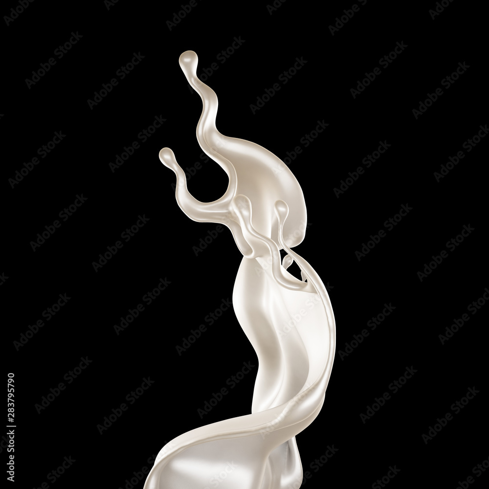 Splash of fluid. 3d illustration, 3d rendering.