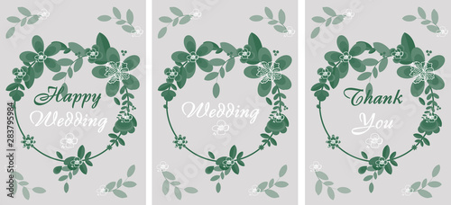 set of floral elements for design Wedding invitation