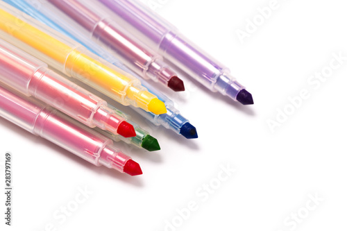 Colorful Felt Tip Pens .Multicolored Felt-Tip Pens .Multicolored Felt-Tip Pens isolated on a white background .