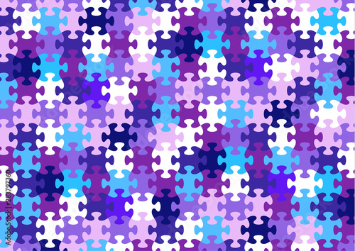 Abstract background from bright puzzle pieces. The composition is a complete puzzle.