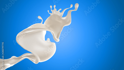 Cuadro en lienzo Splash of fluid. 3d illustration, 3d rendering.