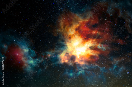 Fototapeta Naklejka Na Ścianę i Meble -  Nebula, science fiction background. Elements of this image furnished by NASA.