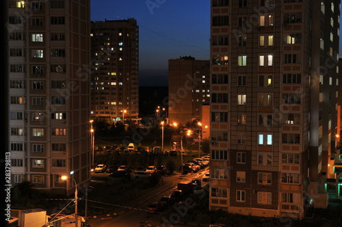 night courtyard of a town
