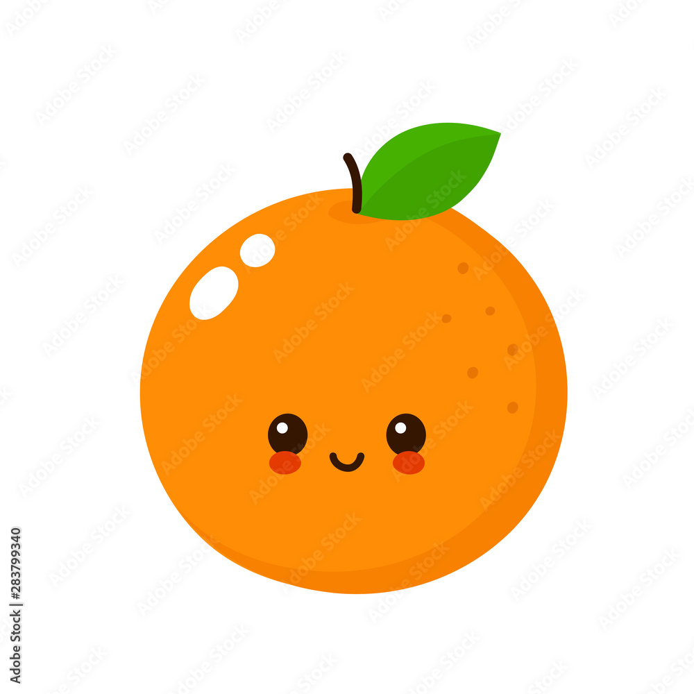 Happy cute smiling orange. Vector Happy cute smiling orange. Vector