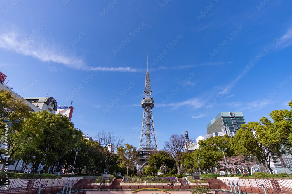 Japan - March 23th, 2018 : Nagoya TV Tower in Sakae, Nagoya, Japan.