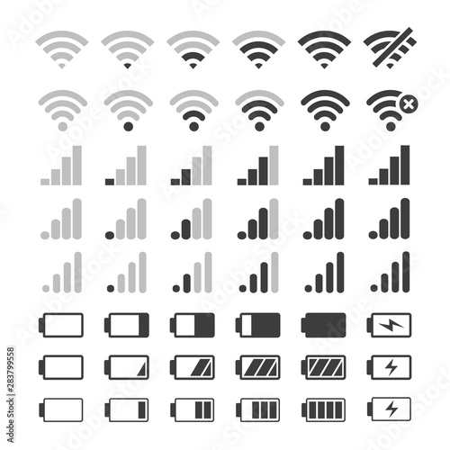 Phone signal and battery icons