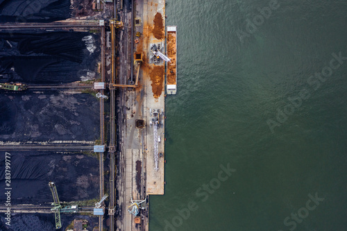 Aeial drone photography of a logistics/cargo shipyard. Swinoujscie,  Poland.  © marcinjozwiak