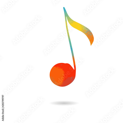 Wallpaper Mural Multi-colored musical note. Vector illustration Torontodigital.ca