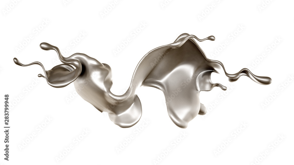 Splash of fluid. 3d illustration, 3d rendering.
