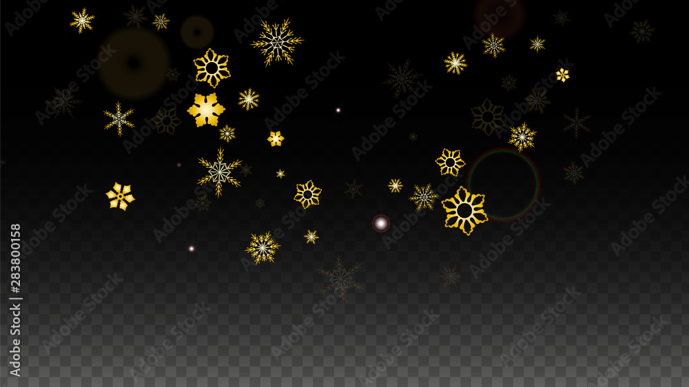 Christmas Vector Background with Gold Falling Snowflakes Isolated on ...