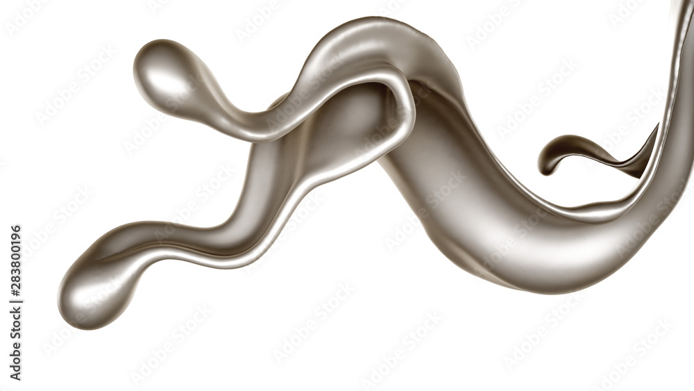 Splash of fluid. 3d illustration, 3d rendering.