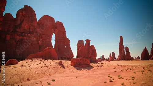 Abstract Rock formation at plateau Ennedi aka stone forest in Chad