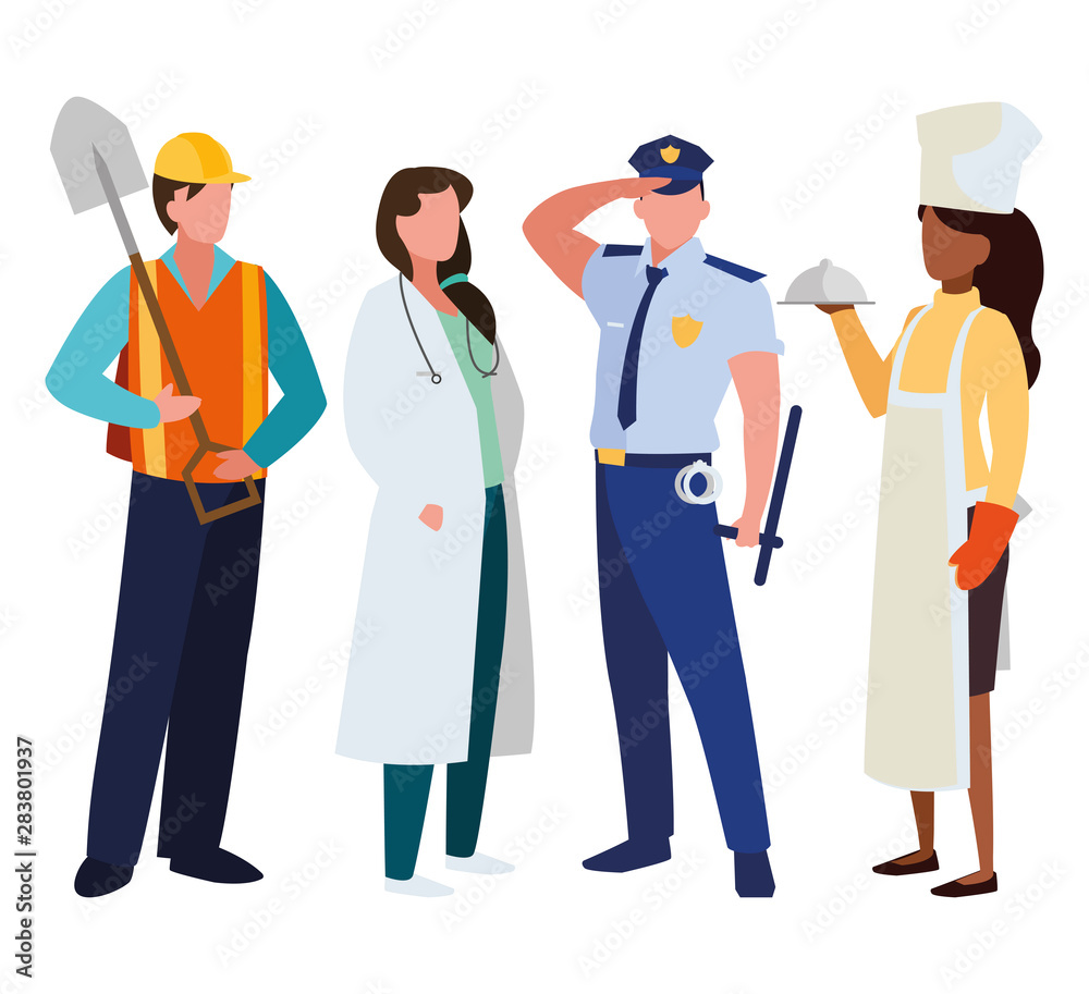group of professional workers characters group of professional workers characters
