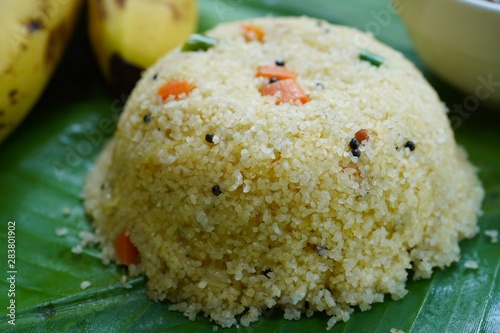 Rava Upma/ Uppuma -Popular South Indian breakfast with semolina photo