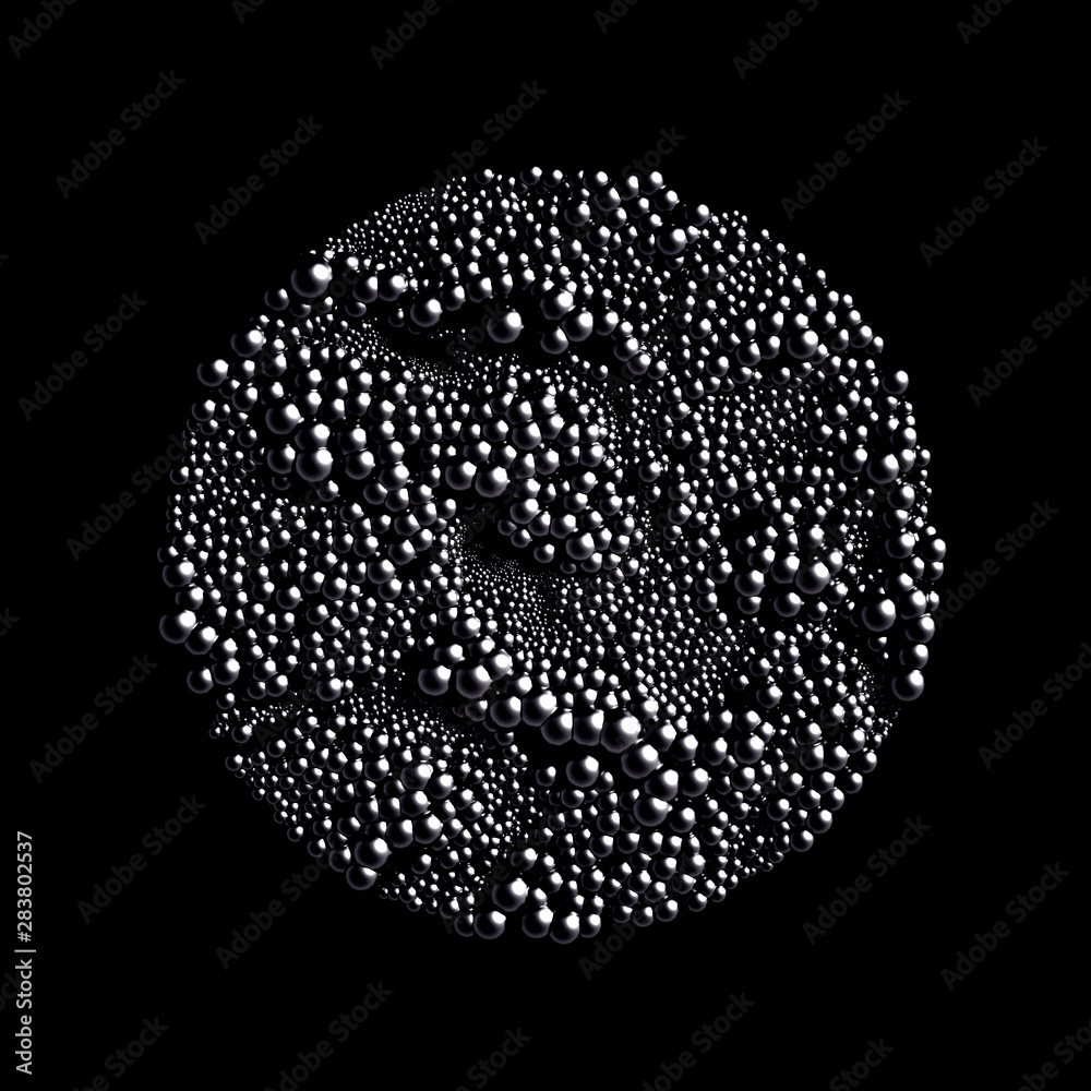 Beautiful background with balls, science, molecule, atom. 3d illustration, 3d rendering.