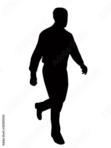 a man walking silhouette vector