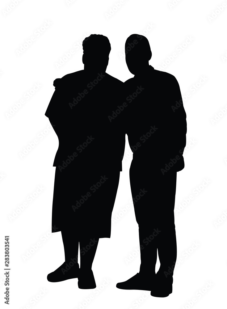 two men together, silhouette vector two men together, silhouette vector