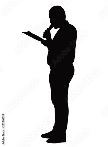 a pubic speaker man silhouette vector