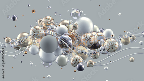 Fotoroleta sztuka piłka abstrakcja 3D ornament