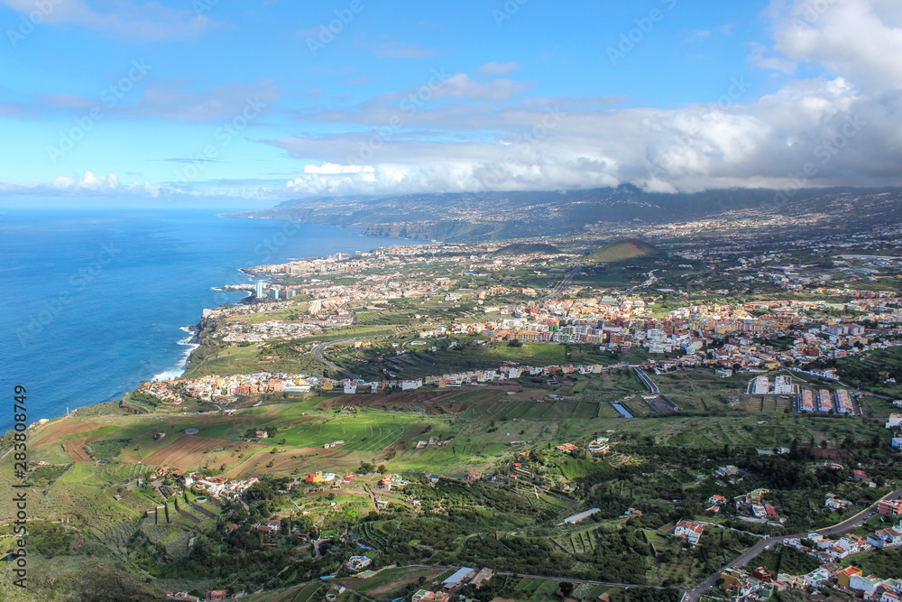 Panoramic overview of the northern coast of Tenerife
