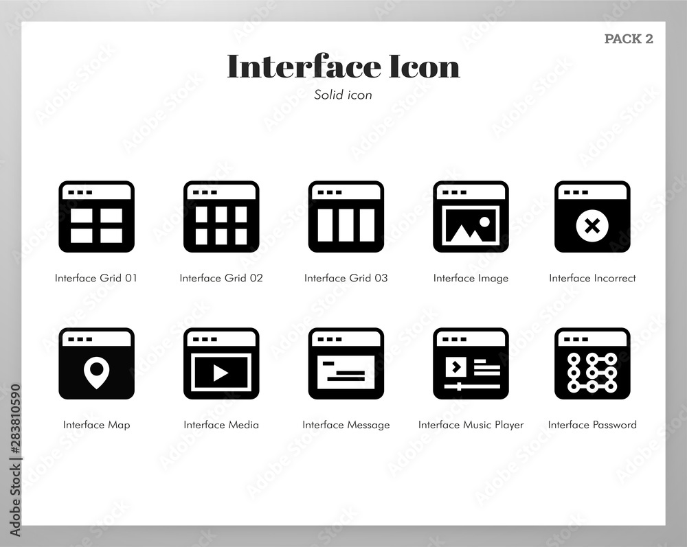 Interface icons Solid pack