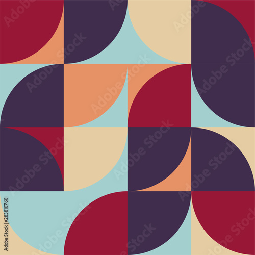 Geometric colorful forms seamless tile vector. Trend modern design pattern.